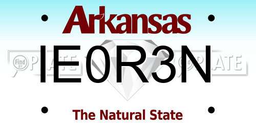 IE0R3N Arkansas License Plate