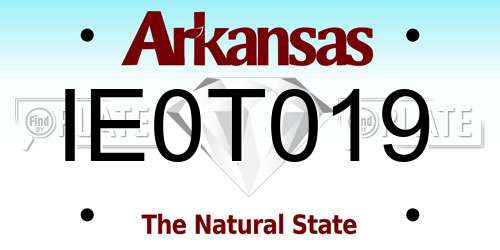 IE0T019 Arkansas License Plate