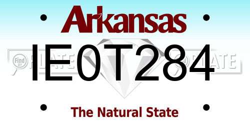 IE0T284 Arkansas License Plate