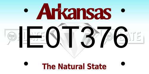 IE0T376 Arkansas License Plate