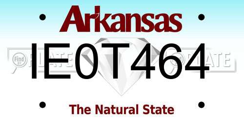 IE0T464 Arkansas License Plate