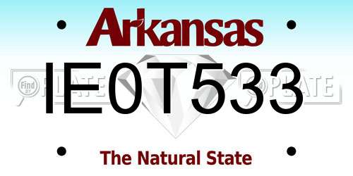 IE0T533 Arkansas License Plate