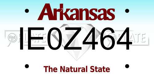 IE0Z464 Arkansas License Plate