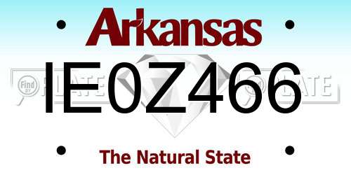 IE0Z466 Arkansas License Plate