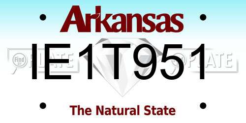 IE1T951 Arkansas License Plate