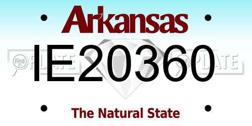 IE20360 Arkansas License Plate