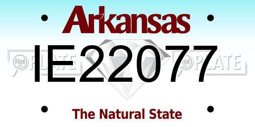 IE22077 Arkansas License Plate