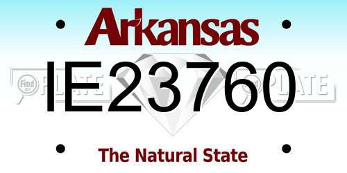 IE23760 Arkansas License Plate