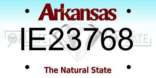 IE23768 Arkansas License Plate