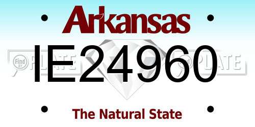 IE24960 Arkansas License Plate