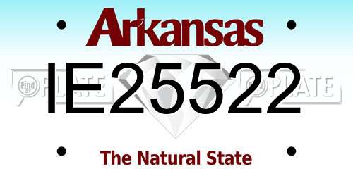 IE25522 Arkansas License Plate