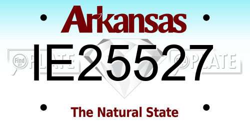 IE25527 Arkansas License Plate