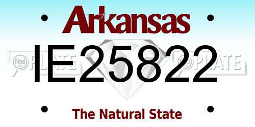 IE25822 Arkansas License Plate