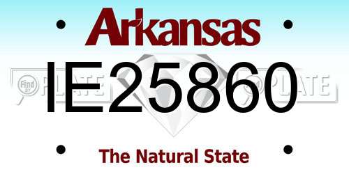 IE25860 Arkansas License Plate