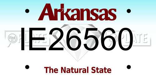 IE26560 Arkansas License Plate