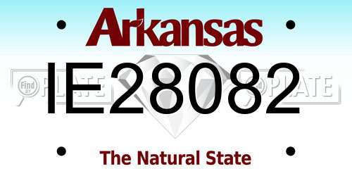 IE28082 Arkansas License Plate