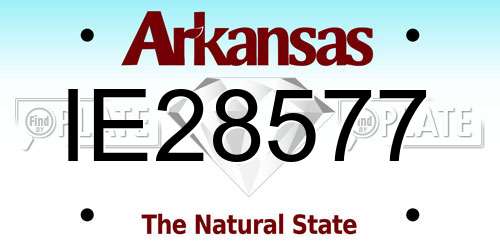 IE28577 Arkansas License Plate
