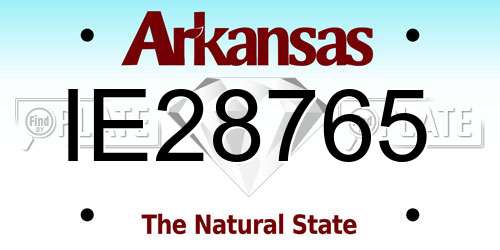 IE28765 Arkansas License Plate