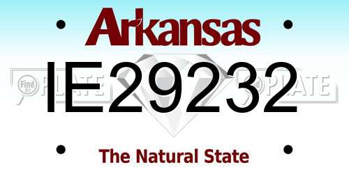 IE29232 Arkansas License Plate
