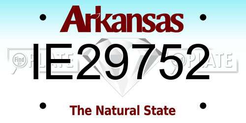 IE29752 Arkansas License Plate