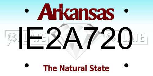 IE2A720 Arkansas License Plate