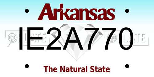 IE2A770 Arkansas License Plate
