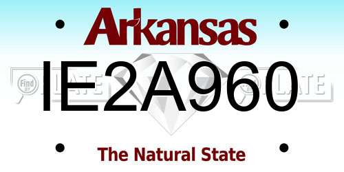 IE2A960 Arkansas License Plate