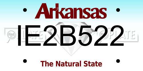 IE2B522 Arkansas License Plate