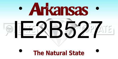 IE2B527 Arkansas License Plate