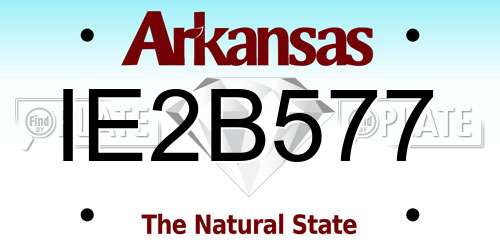 IE2B577 Arkansas License Plate