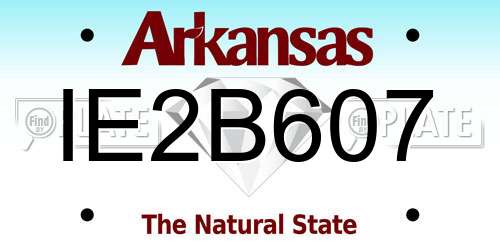 IE2B607 Arkansas License Plate
