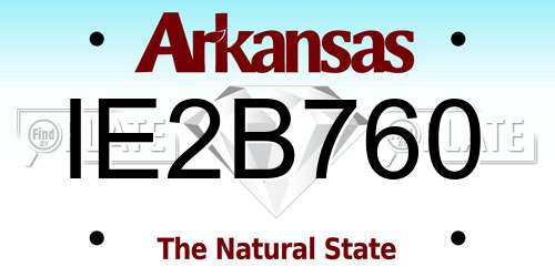 IE2B760 Arkansas License Plate