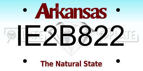 IE2B822 Arkansas License Plate