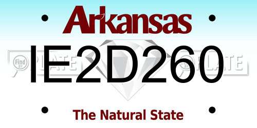 IE2D260 Arkansas License Plate