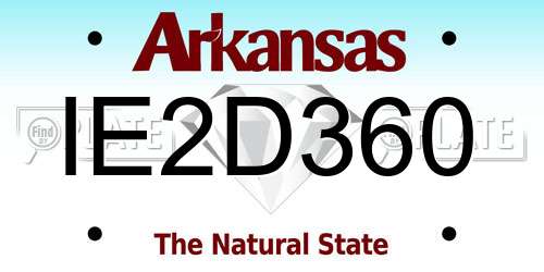 IE2D360 Arkansas License Plate