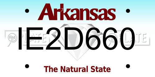 IE2D660 Arkansas License Plate