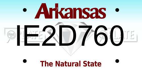 IE2D760 Arkansas License Plate