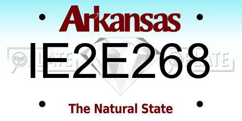IE2E268 Arkansas License Plate