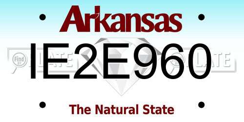 IE2E960 Arkansas License Plate