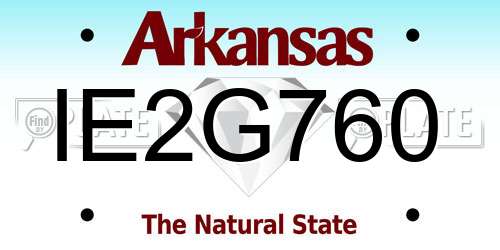 IE2G760 Arkansas License Plate