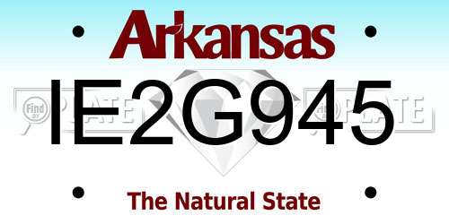 IE2G945 Arkansas License Plate