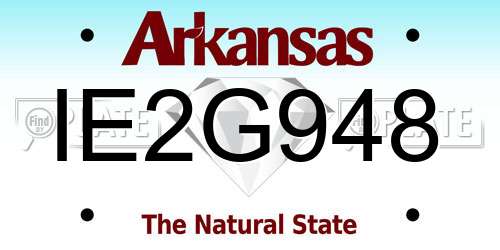 IE2G948 Arkansas License Plate