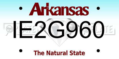 IE2G960 Arkansas License Plate