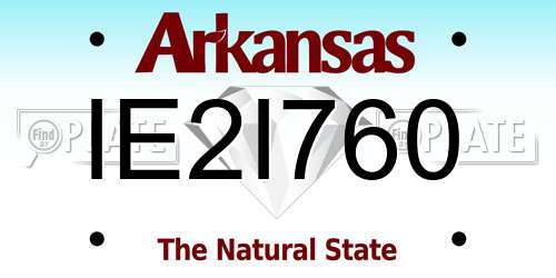 IE2I760 Arkansas License Plate