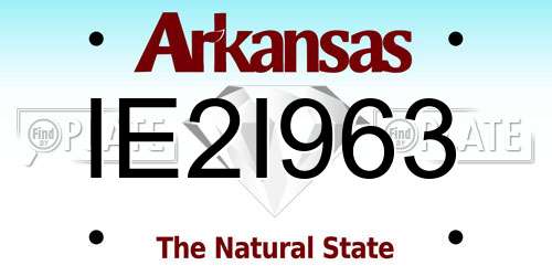 IE2I963 Arkansas License Plate