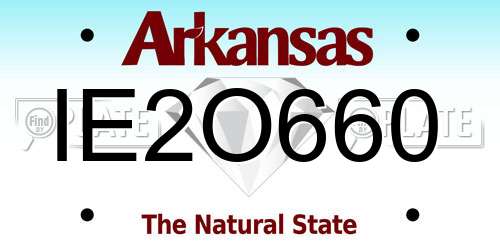 IE2O660 Arkansas License Plate