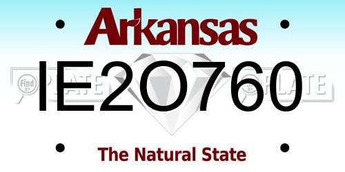 IE2O760 Arkansas License Plate