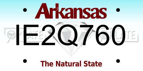 IE2Q760 Arkansas License Plate