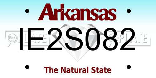IE2S082 Arkansas License Plate