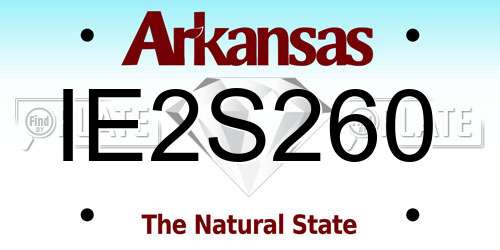 IE2S260 Arkansas License Plate